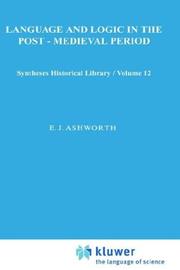 Cover of Language and logic in the post-medieval period by E. J. Ashworth