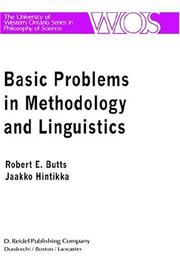 Front cover of Basic problems in methodology and linguistics by International Congress of Logic, Methodology, and Philosophy of Science (5th 1975 University of Western Ontario)