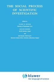 Front cover of The Social process of scientific investigation by Roger G. Krohn