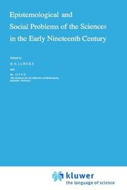 Cover of Epistemological and social problems of the sciences in the early nineteenth century by H. N. Jahnke