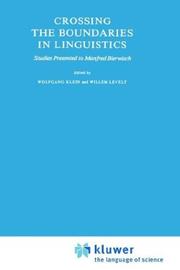 Cover of Crossing the Boundaries in Linguistics by Unknown