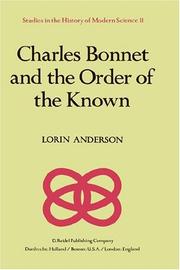 Front cover of Charles Bonnet and the order of the known by Lorin Anderson