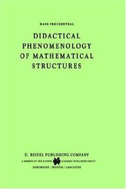 Front cover of Didactical phenomenology of mathematical structures by Hans Freudenthal