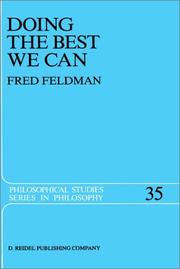 Cover of Doing the best we can by Feldman, Fred