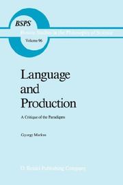 Cover of Language and production by Márkus, György