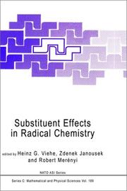 Front cover of Substituent effects in radical chemistry by NATO Advanced Research Workshop on Substituent Effects in Radical Chemistry (1986 Louvain-la-Neuve, Belgium)