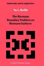 Front cover of The Riemann Boundary Problem on Riemann Surfaces by Yu. L. Rodin