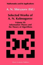 Cover of Information theory and the theory of algorithms by Andrei Nikolaevich Kolmogorov