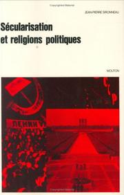 Front cover of Sécularisation et religions politiques by Jean-Pierre Sironneau