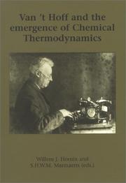 Front cover of Van't Hoff and the emergence of chemical thermodynamics by Willem J. Hornix