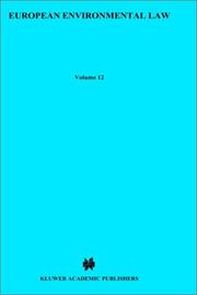 Front cover of European environmental law by J. H. Jans