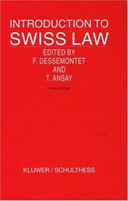 Front cover of Introduction to Swiss law by François Dessemontet