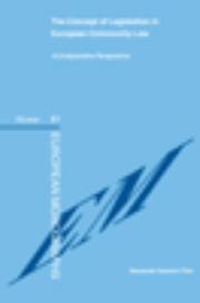 Front cover of Concept of Legislation in European Community Law by Alexander Heinrich Turk