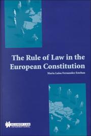 Front cover of The rule of law in the European Constitution by Maria Luisa Fernández Esteban