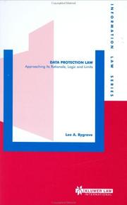 Cover of Data protection law by Lee A Bygrave