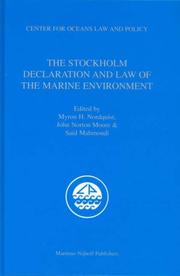 Front cover of The Stockholm declaration and law of the marine environment by University of Virginia. Center for Oceans Law and Policy. Conference