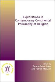 Front cover of Explorations in contemporary continental philosophy of religion by Deane-Peter Baker