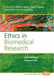 Cover of Ethics in biomedical research by Unknown