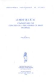 Cover of Le sens de l'état by Philippe Soual