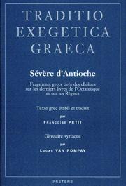 Front cover of Fragments grecs tirés des chaînes sur les derniers livres de l'Octateuque et sur les Règnes by Severus of Antioch