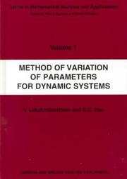 Front cover of Method of variation of parameters for dynamic systems by Vangipuram Lakshmikantham