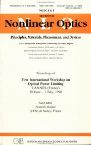 Cover of Optical Power Limiting by Francois Kajzar
