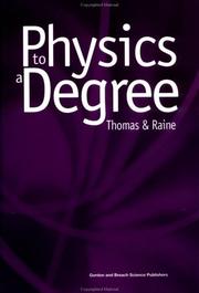 Cover of Physics to a degree by Thomas, E. G.