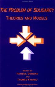 Cover of The problem of solidarity by Patrick Doreian