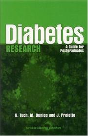 Cover of Diabetes research by Bernard Tuch