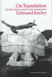Cover of On translation by Edmund Keeley