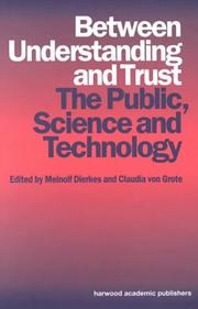 Cover of Between understanding and trust by Meinolf Dierkes