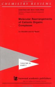 Front cover of Molecular Rearrangements of Cationic Organic Complexes by G. I. BORODKIN