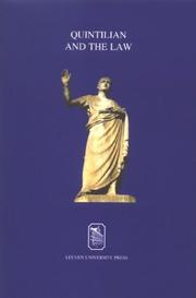 Front cover of Quintilian & the Law by Olga Tellegen-Couperus