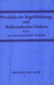 Front cover of Physikalische Begriffsbildung und mathematisches Denken by Friedrich Otto Sauer