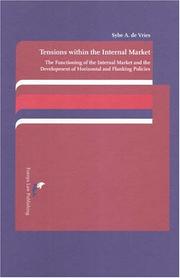 Front cover of Tensions Within the Internal Market by Sybe Alexander de Vries