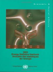 Front cover of 2003 Energy Statistics Yearbook/Annuaire Des Statistiques De L'Energie (Energy Statistics Yearbook) by Unknown