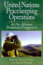 Cover of United Nations peacekeeping operations by Ramesh Chandra Thakur