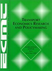 Front cover of Transport economics research and policymaking by Published by : OECD Publishing