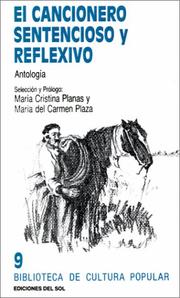 Front cover of El Cancionero sentencioso y reflexivo by Maria Cristina Planas