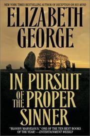 Front cover of In pursuit of the proper sinner by Elizabeth George