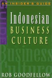 Front cover of Indonesian business culture by Rob Goodfellow