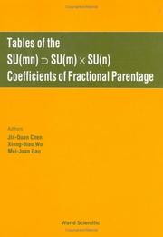 Front cover of Tables of the SU(mn) [conditional] SU(m) X SU(n) by J. Q. Chen