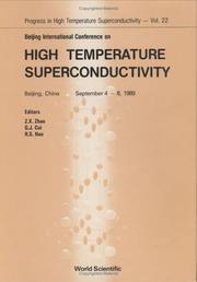 Front cover of Beijing International Conference on High Temperature Superconductivity by Beijing International Conference on High Temperature Superconductivity (1989)