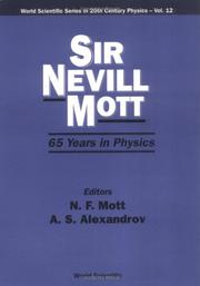 Cover of Sir Nevill Mott by Mott, N. F. Sir