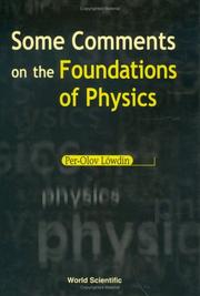 Front cover of Some comments on the foundations of physics by Per-Olov Löwdin
