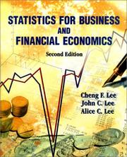 Cover of Statistics for business and financial economics by Cheng F. Lee