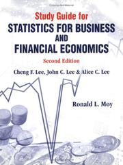 Front cover of Study Guide for Statistics for Business & Financial Economics by Ronald L. Moy