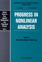 Front cover of Progress in nonlinear analysis by International Conference on Nonlinear Analysis (2nd 1999 Tianjin, China)