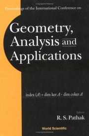 Front cover of Proceedings of the International Conference on Geometry, Analysis and Applications by International Conference on Geometry, Analysis and Applications (2000 Banaras Hindu University)