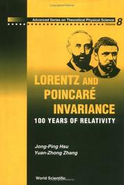 Front cover of Lorentz and Poincaré invariance by J. P. Hsu